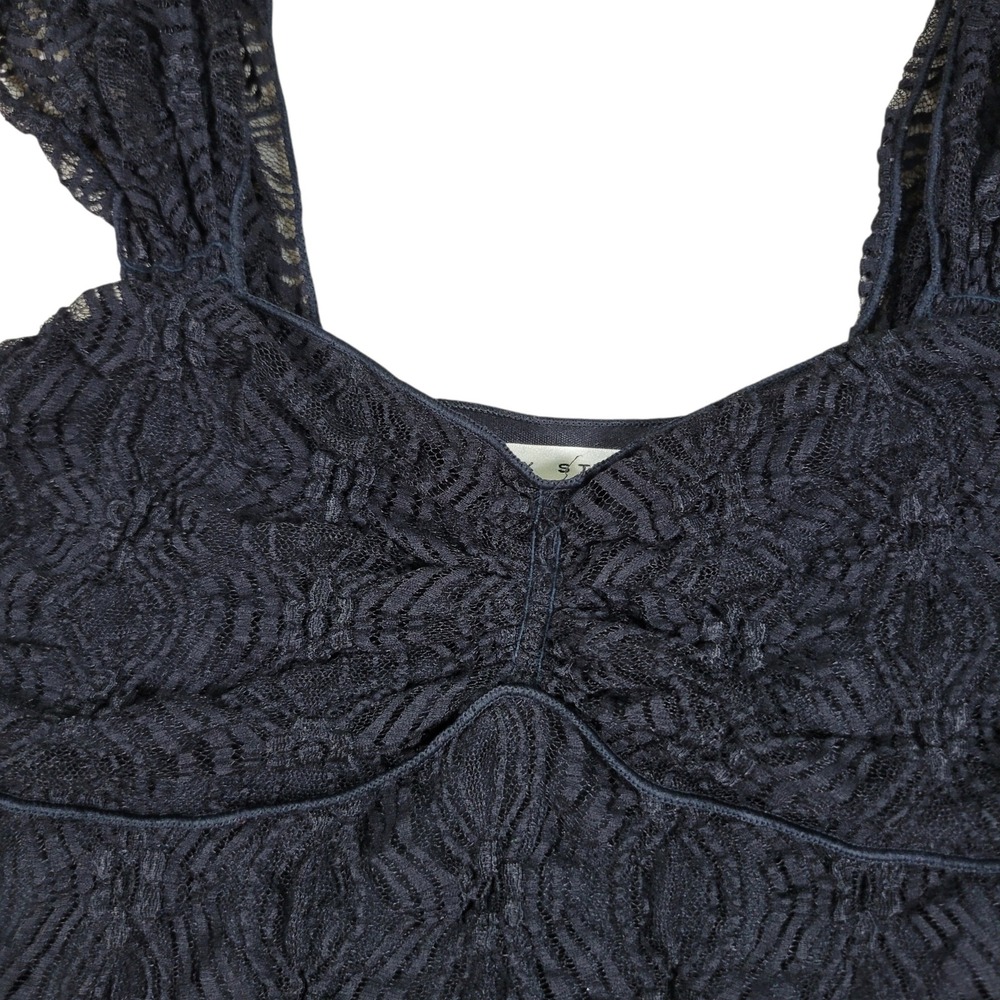 Camisole Lace Tank Top Womens S Black Babydoll Y2K Coquette Whimsigoth Feminine - Picture 4 of 7